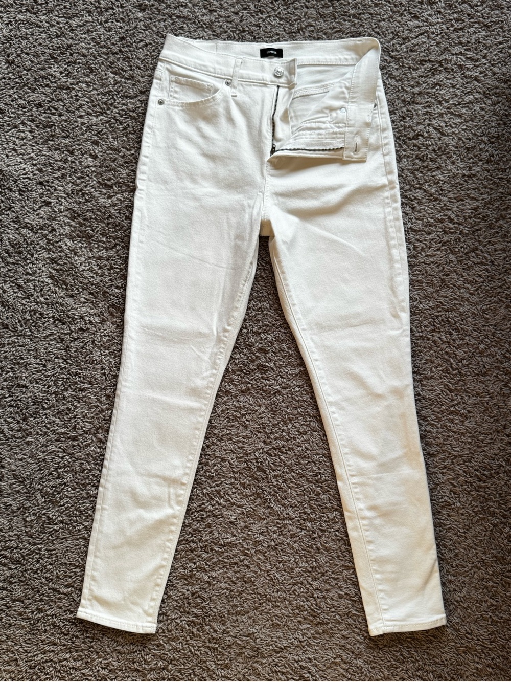 Express Women’s White Skinny High Rise Jeans